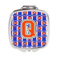 Carolines Treasures Letter Q Football Green, Blue and Orange Compact Mirror CJ1083-QSCM